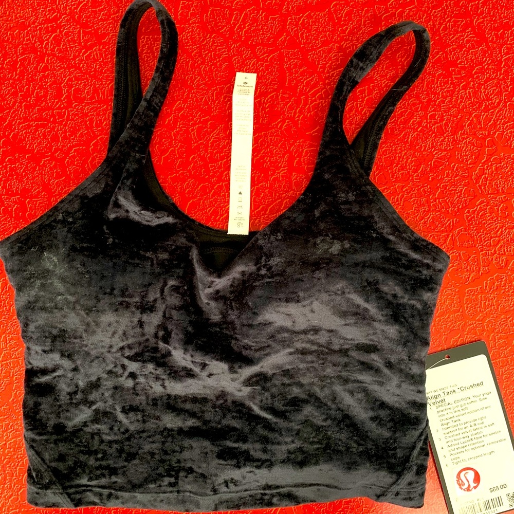 Lululemon Align crushed velvet tank black 6 NWT